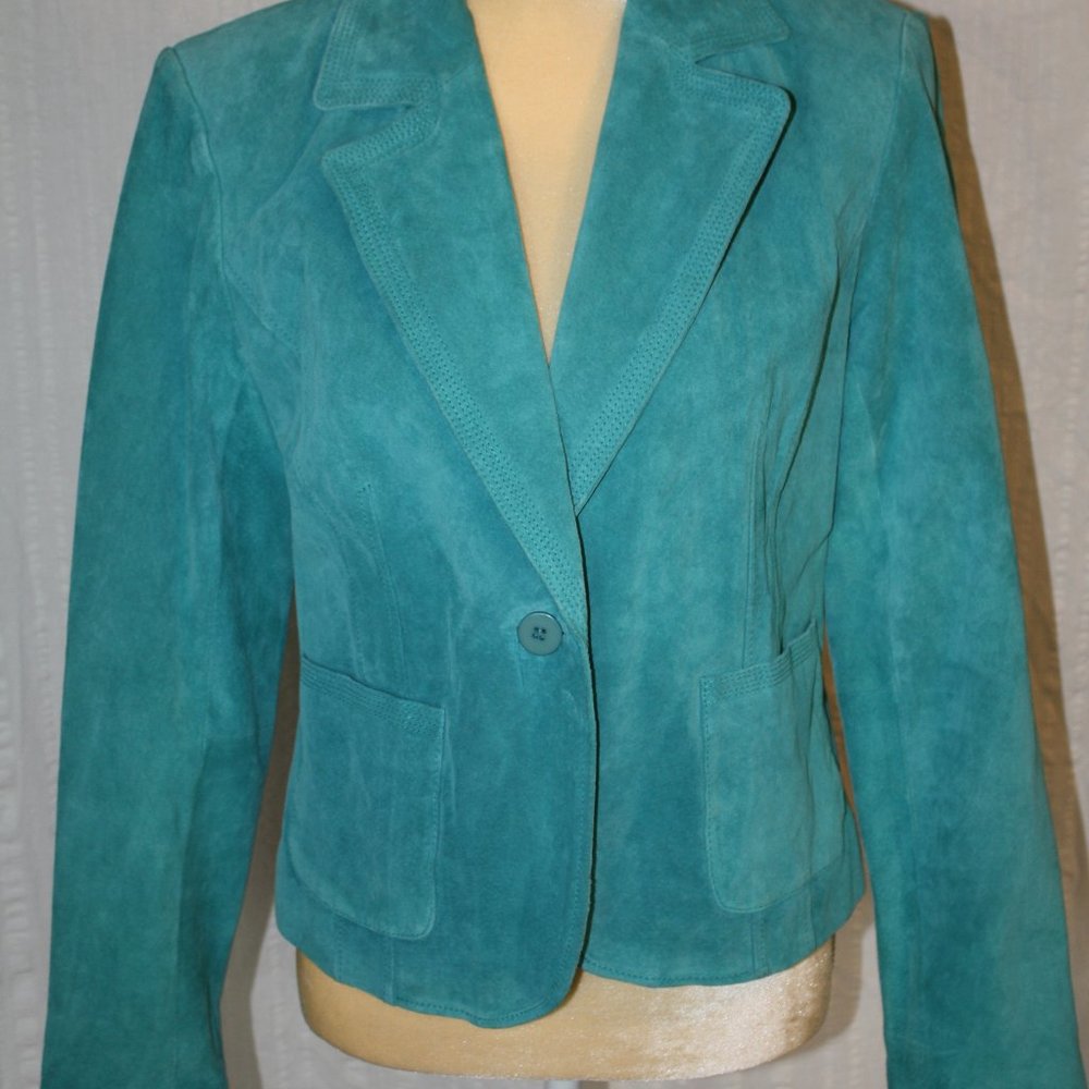 Turquoise Leather Jacket